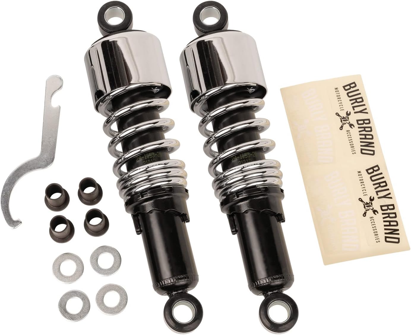 Burly Brand Slammer 10.5inch Rear Lowering Shocks Chrome