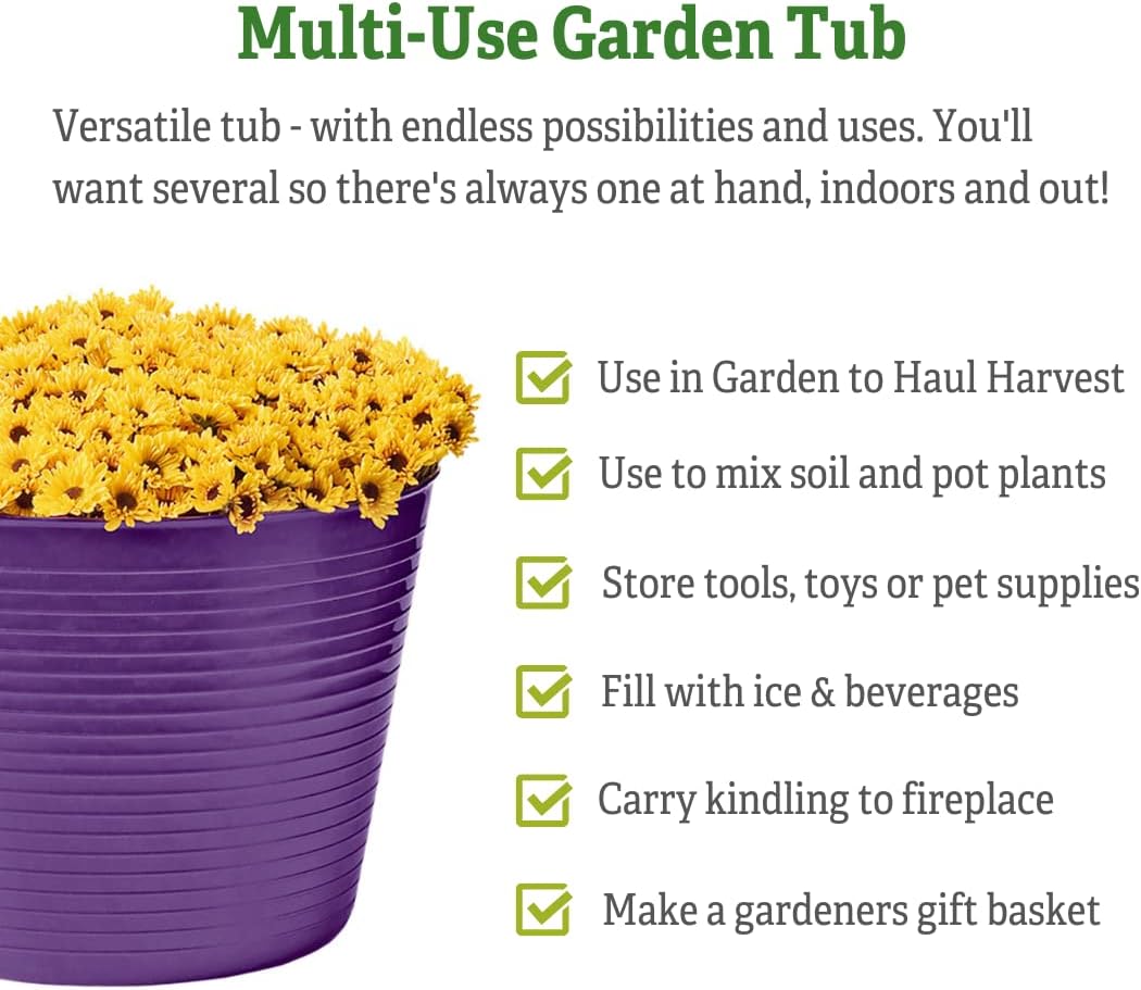 Large Purple Polyethylene Garden Harvest Tub