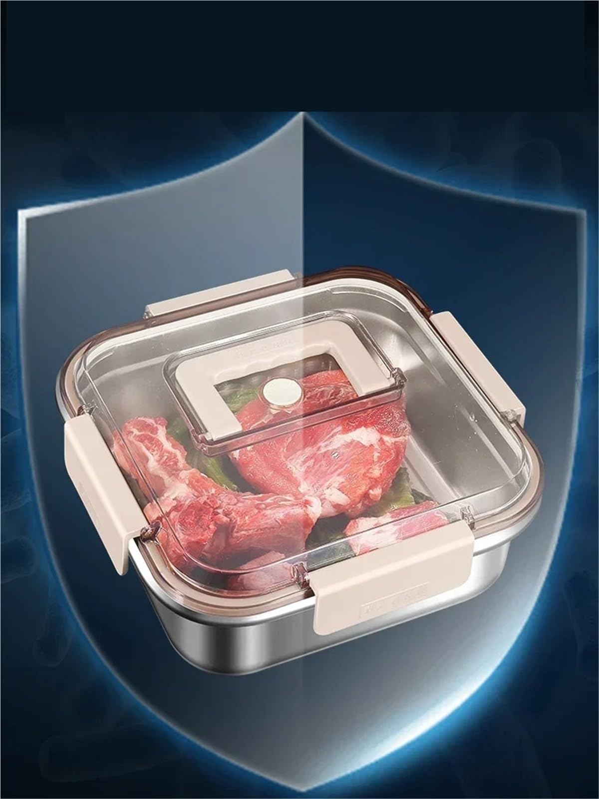 Recipiente de alimentos de acero inoxidable Fiambrera de acero inoxidable for conservar la frescura en el refrigerador, sellada, ideal for guardar frutas, pícnics y comida for llevar(3800ml)
