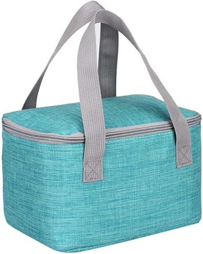 Miniatura 2 de Yaosan Bolsa pequeña de 6 latas4 L, práctica bolsa cuadrada de almuerzo aislada para adultos viaje de día de trabajo (azul)