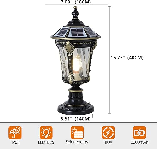 Miniatura 9 de SLAWA Luces de poste para exteriores, tapas de columna, lámparas modernas para exteriores, lámpara exterior moderna, lámpara de poste de aluminio