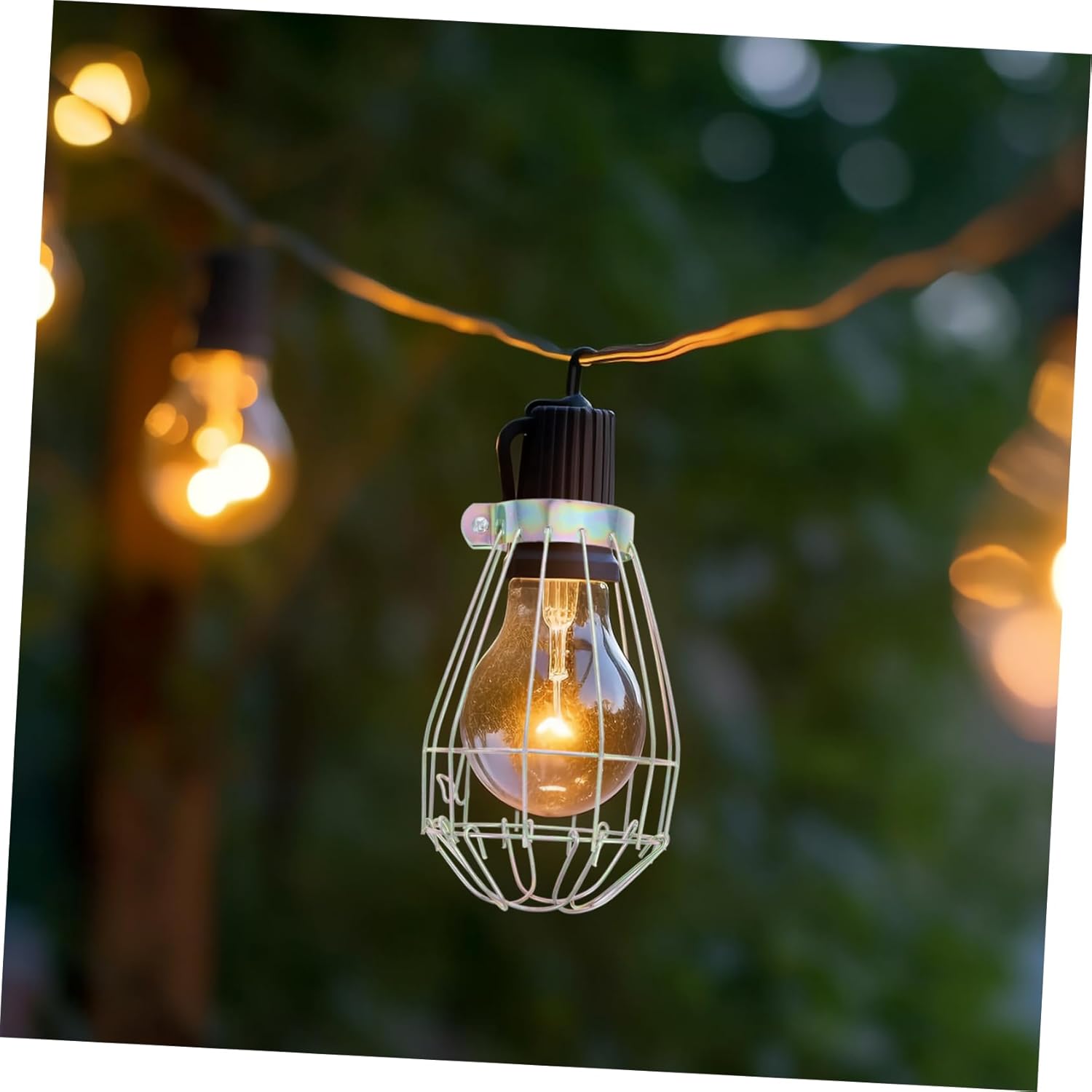 OUNONA 15pcs Vintage Wire Bulb Guard Cage Industrial Metal Lampshade for Pendant Light Fixtures Protective Frame for Lighting and Home Decor
