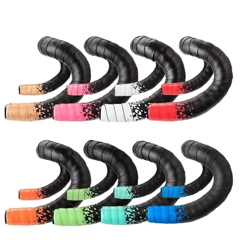 JMORCO Guidoline Bande De Barre Vélo Route Dégradée EVA/PU - Anti-Vibration Souple Et Durable (B-Black Rose Red)