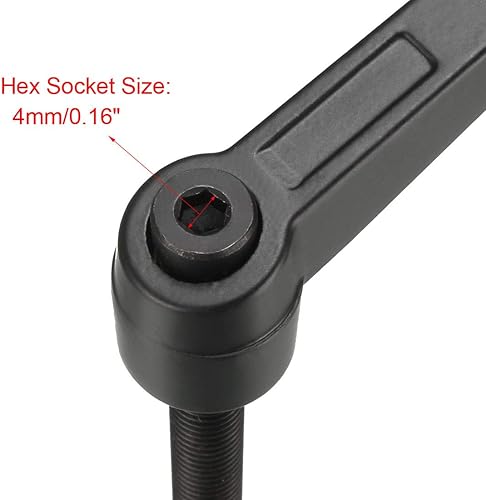 Miniatura 4 de uxcell M8 x 1.575 in Mango de palanca de sujeción ajustable Rosca Botón de trinquete macho roscado Perillas de bloqueo Tornillo giratorio Perno de