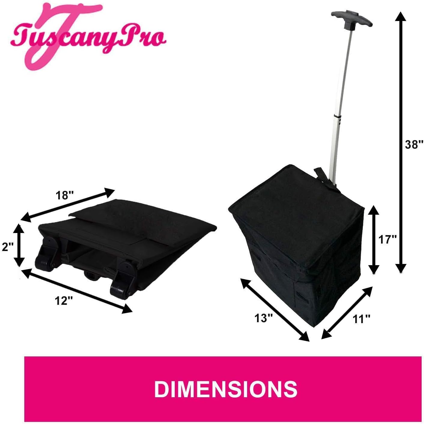Portable Makeup Artist Chair with Storage Cart - Perfect for Makeup, Salons, Movie Sets - 29 Inch Seat Height