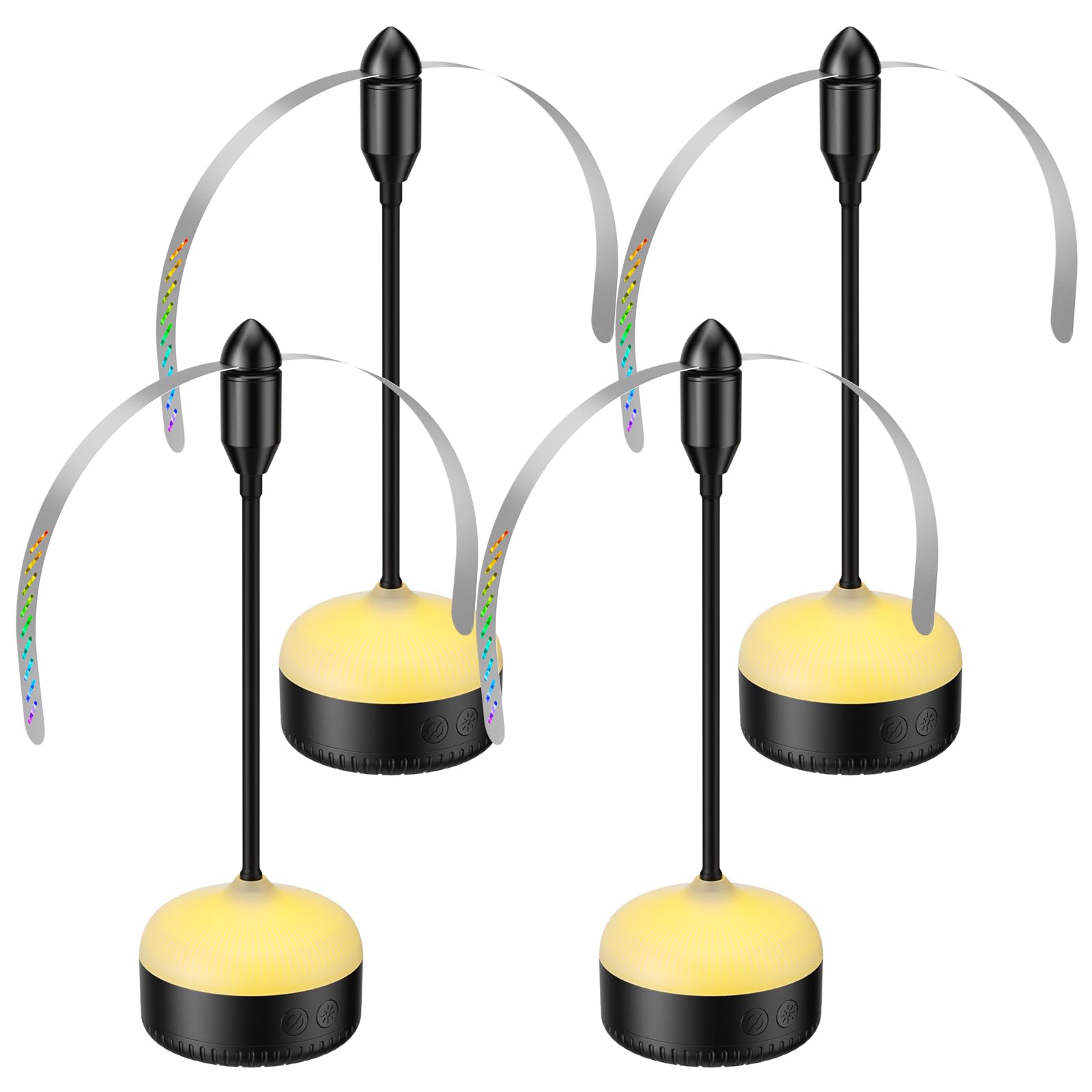 PKBD Fliegenwedler für Tische, Tragbare Fliegenabwehr mit Warmweißer LED.