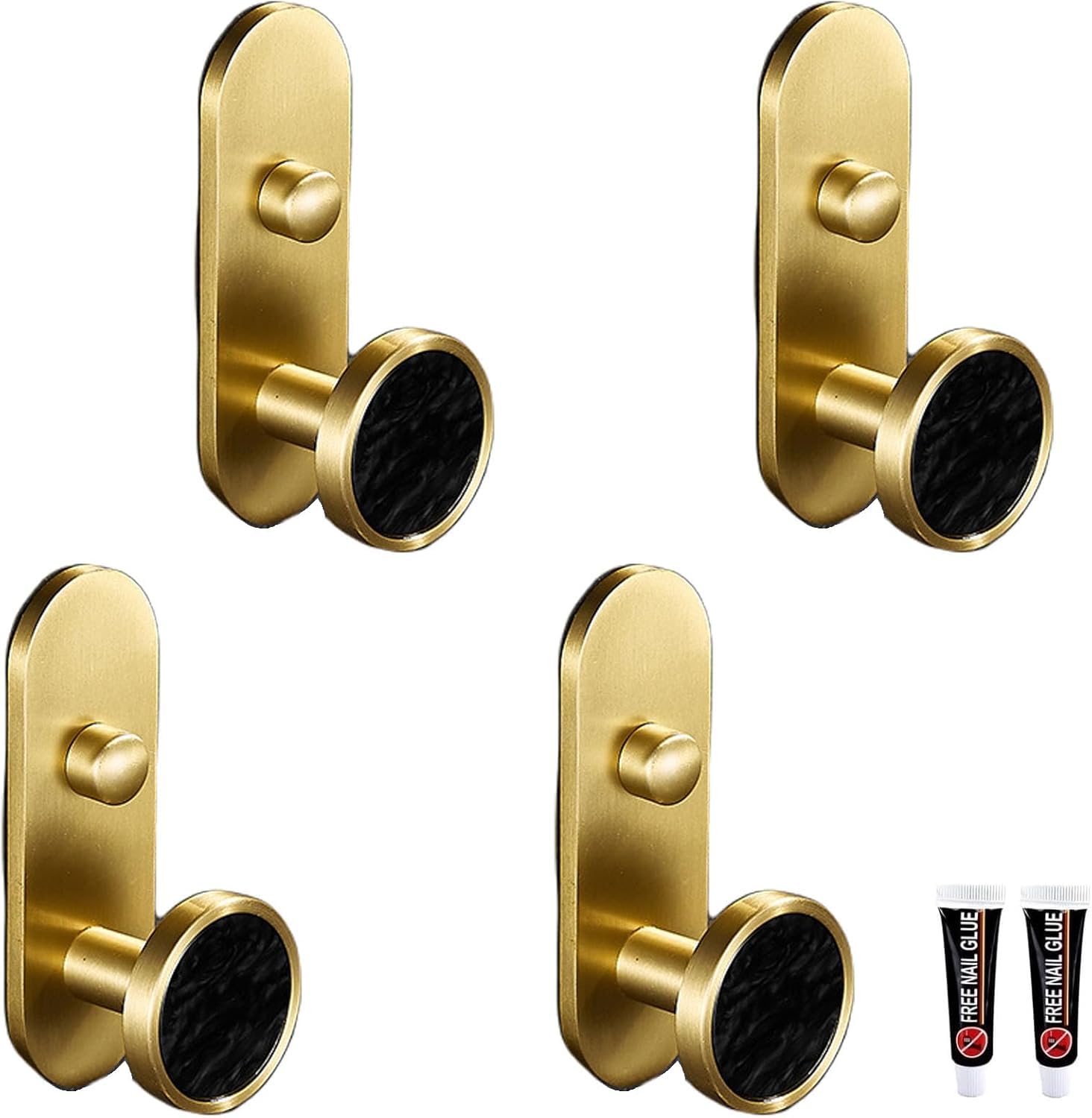 MOPAHCVT Clothing Racks Coat Hook,no Drilling Required, Brass Finish, Waterproof and Rust-Resistant(Black,82mm)