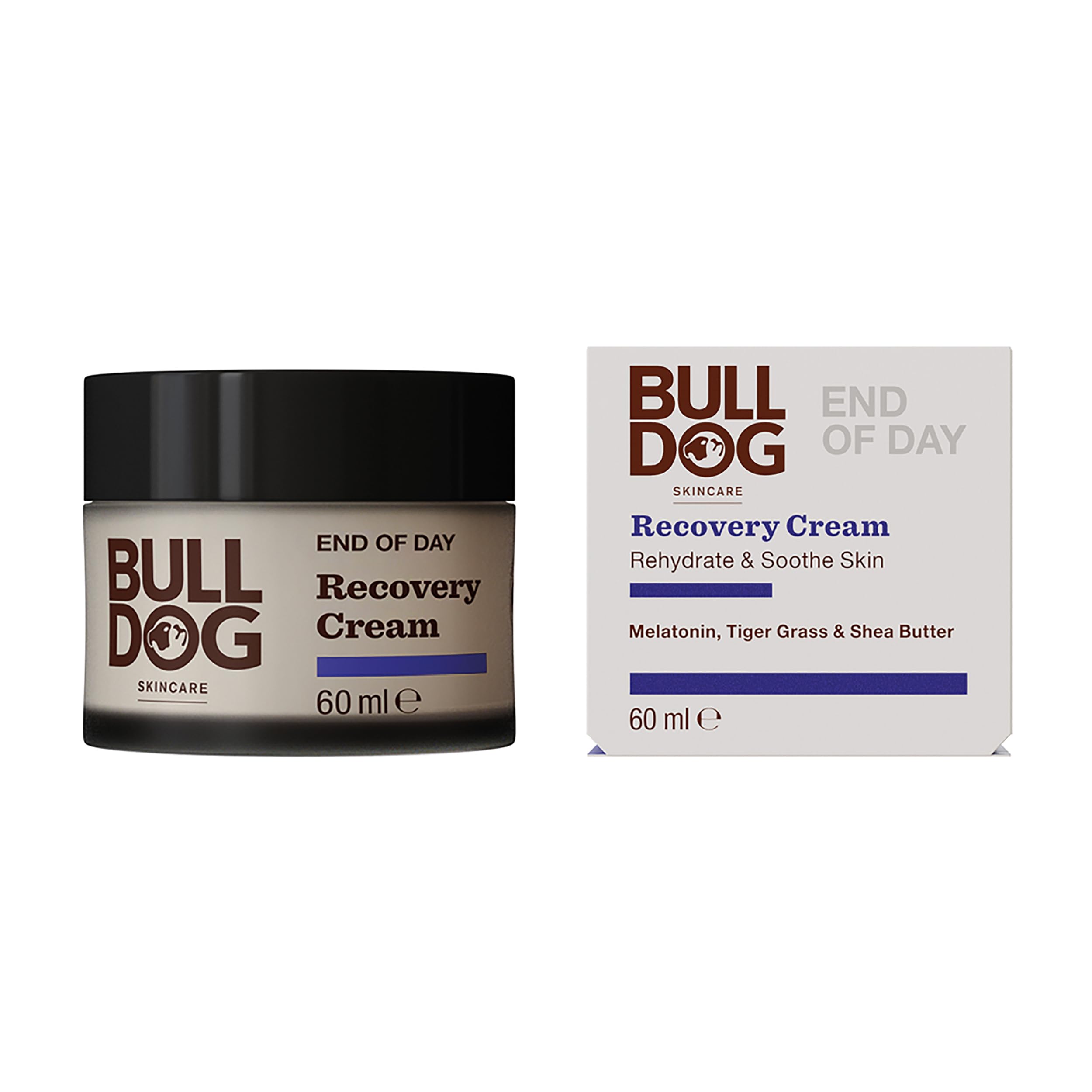 Bulldog Cream Skincare - End Of Day Recovery For Men | Rehydrate & Soothe | 60 Ml