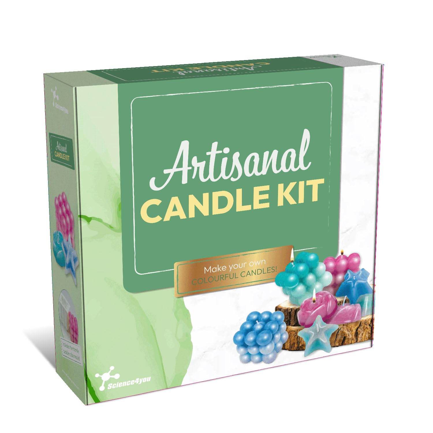 Science4you Kit para Hacer Velas Artesanales - Haga Sus Propias Velas con este Kit de Manualidades, 3 Candles Perfumadas diferentes, Kits para Adultos, Regalo para Mujeres y Hombres