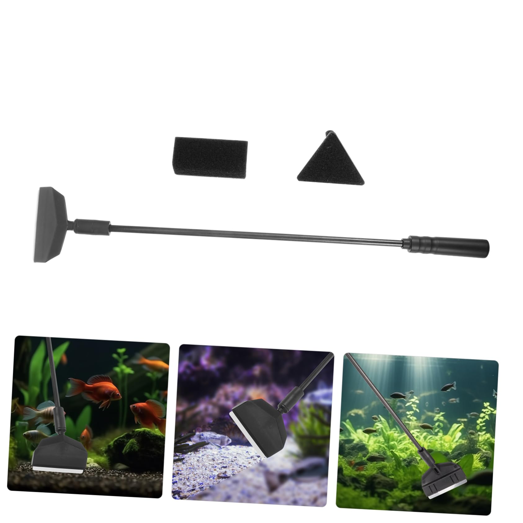 BCOATH Ergonomic Handle Fish Tank Cleaning Kit 1 Set Professional Aquarium Scraper Brush