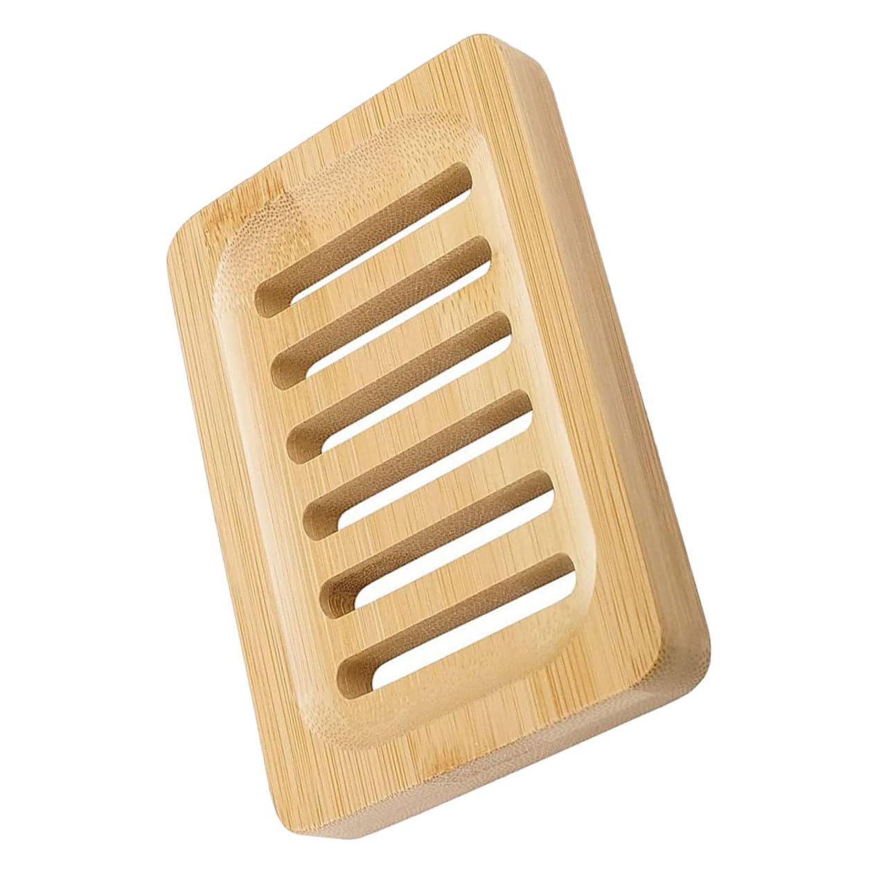 ABOOFAN 5 Piezas Jabonera de Bambú Natural para Drenaje de Jabón y Esponjas Organizador para Baño y Cocina Resistente y Duradero para Mantener Jabones Secos y Evitar la Ablandamiento