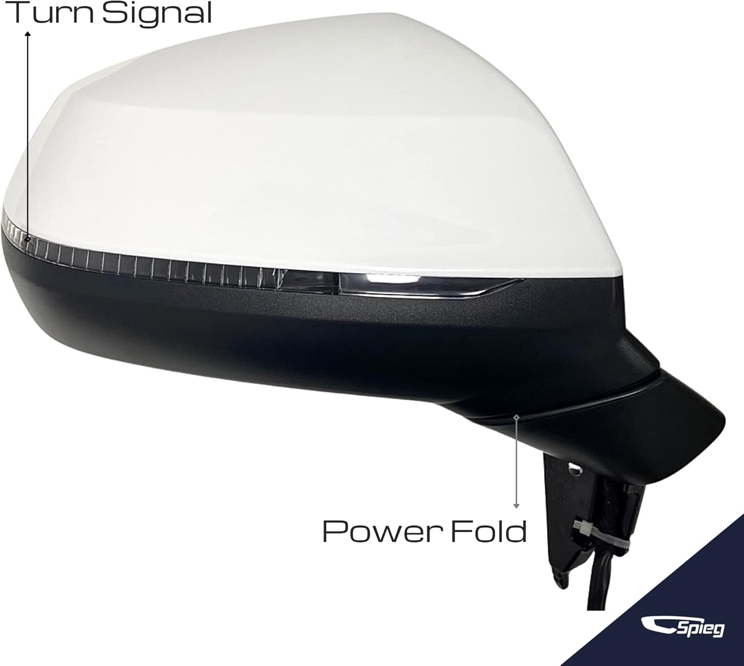 Spieg Passenger Side Mirror for 2018-2024 Audi Q5 SQ5 Power Adjustment Heated BSM Power Folding Memory Turn Signal Light White 15 Pins Right