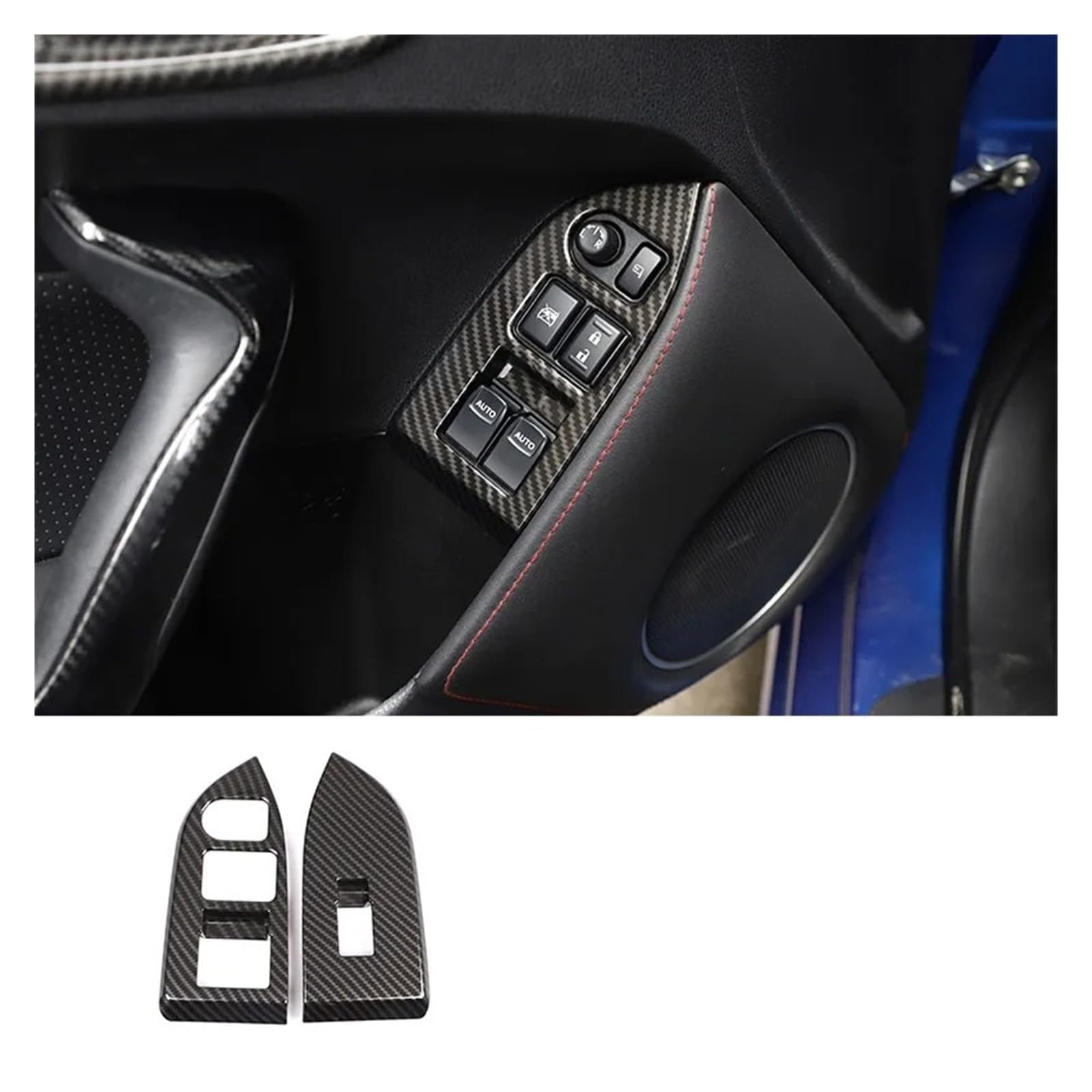Car Accessory for Subaru for BRZ for Toyota 86 GT86 2012-2020 ABS Car Shift Armrest Panel Sticker Interior Modification Accessories 2 Pieces Interior Mouldings(F)