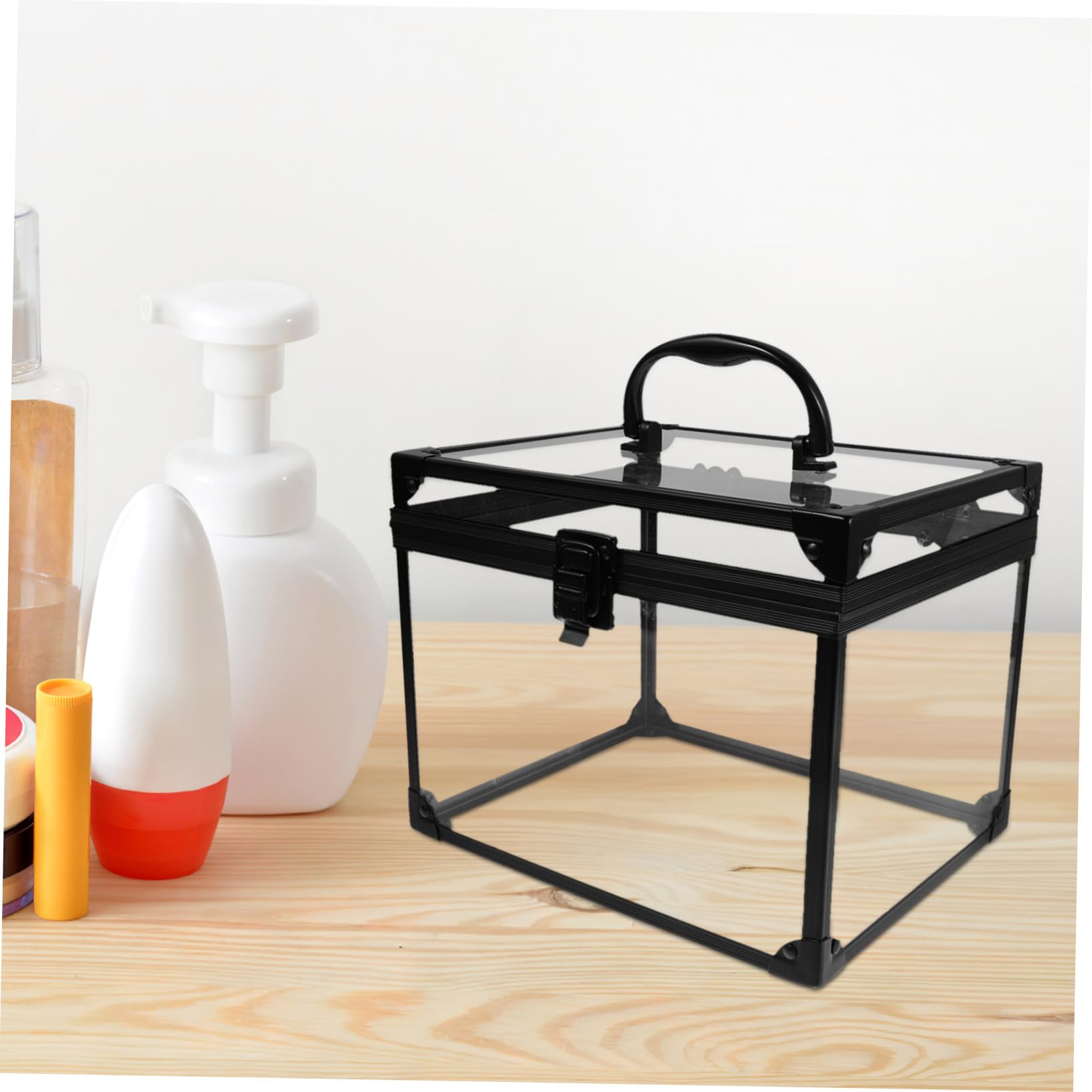 Healeved Reise-Make-up-Koffer Mit Abschließbarem Schmuck-Organizer Transparenter Aufbewahrungsbox Für Make-up Und Schmuck Praktisch Für Unterwegs Schminktisch-aufbewahrung Durchsichtige