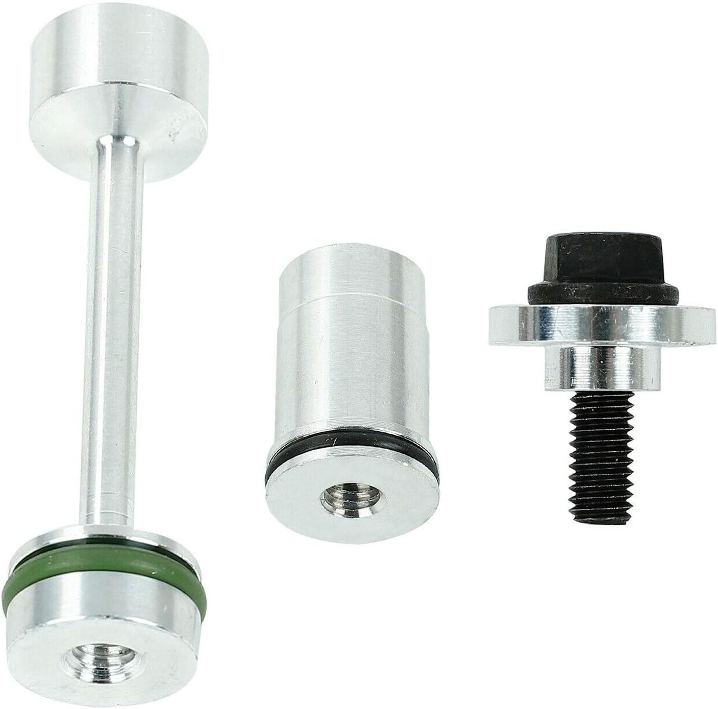 BLACKHORSE-RACING LS Billet Aluminum Oil Diverter Barbell & Oil Valve Plug & Oil Pickup Tube Hold Down Kit Compatible with GM Gen III & IV LS Engines