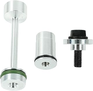 BLACKHORSE-RACING LS Billet Aluminum Oil Diverter Barbell & Oil Valve Plug & Oil Pickup Tube Hold Down Kit Compatible with GM Gen III & IV LS Engines