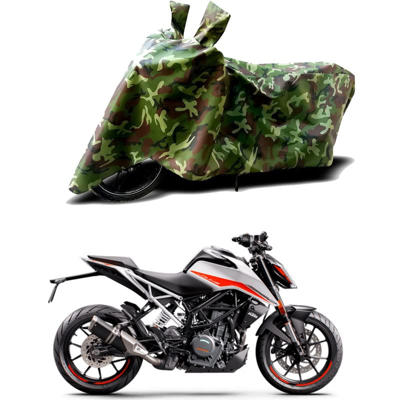 Image of 100% Water Resistant Full Bike Scooty Two Wheeler Body Cover Compatible for KTM 390 Duke BS6 /UV-Rays /Heat Protection /Birds Dropping /Scratchproof /Dust Proof /Waterproof /All Varient[Green MJ]