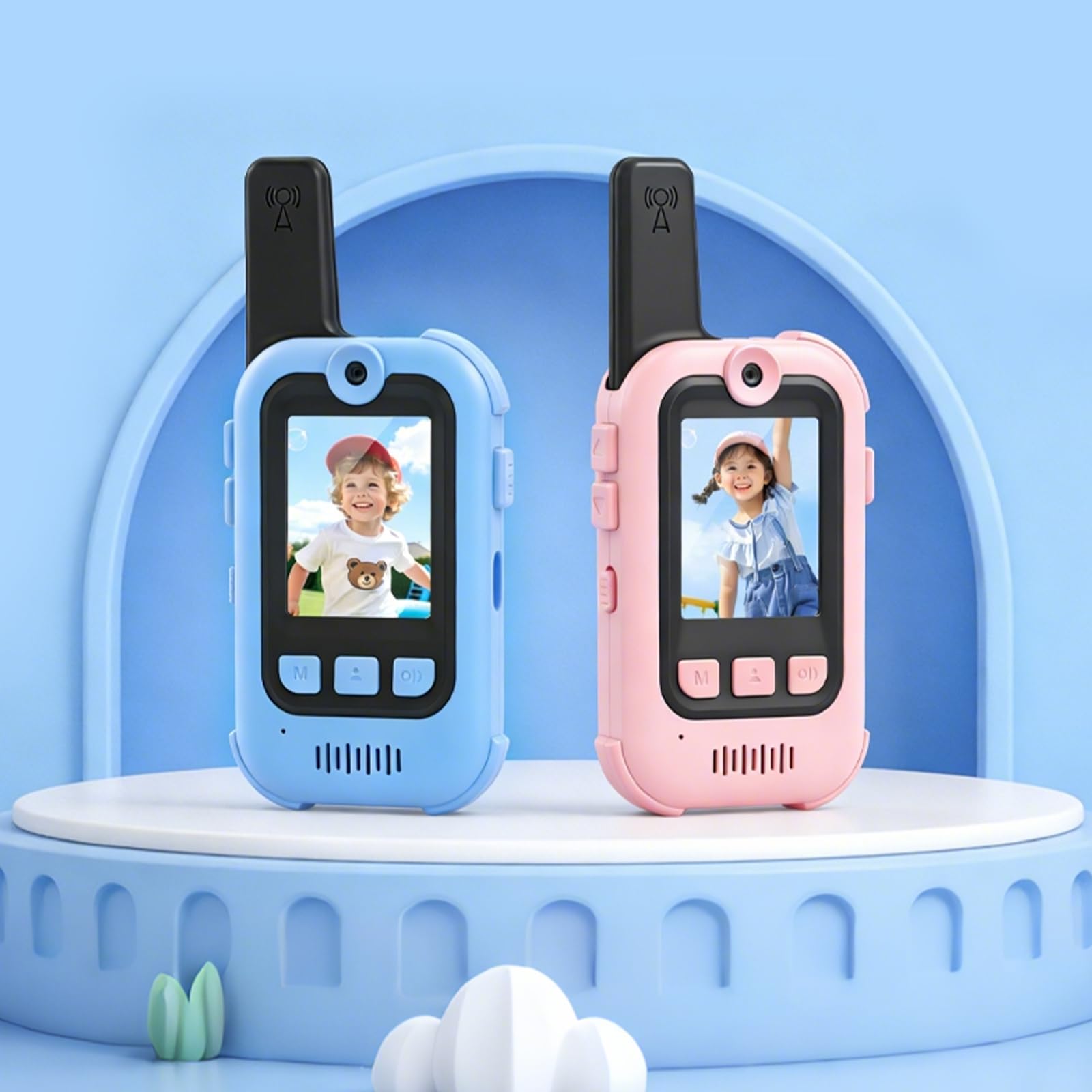 Video Walkie Talkies for Kids 2 Pack, Upgraded Rechargeable Kids Walkie Talkie with HD Camera, Long Range Face Time Walkie Talkies for Boys & Girls,