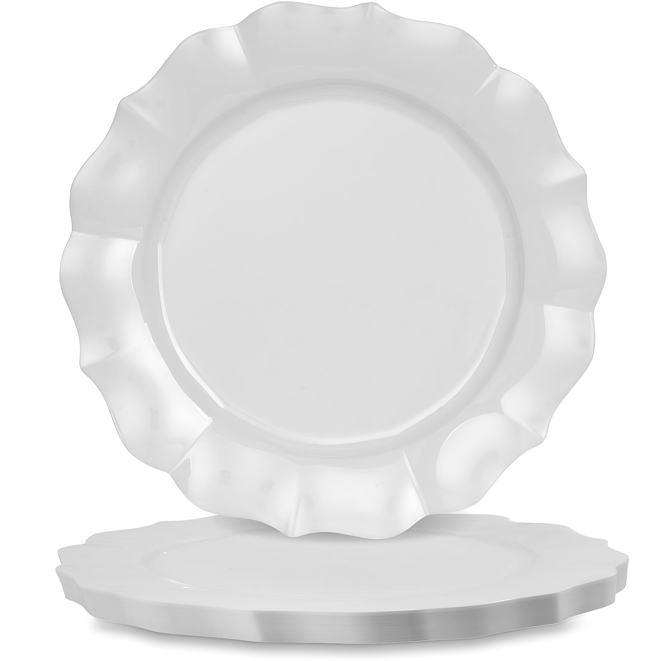 DecorLine Elegant Scallop Collection Pearl Pink Salad Plates - 7.5...