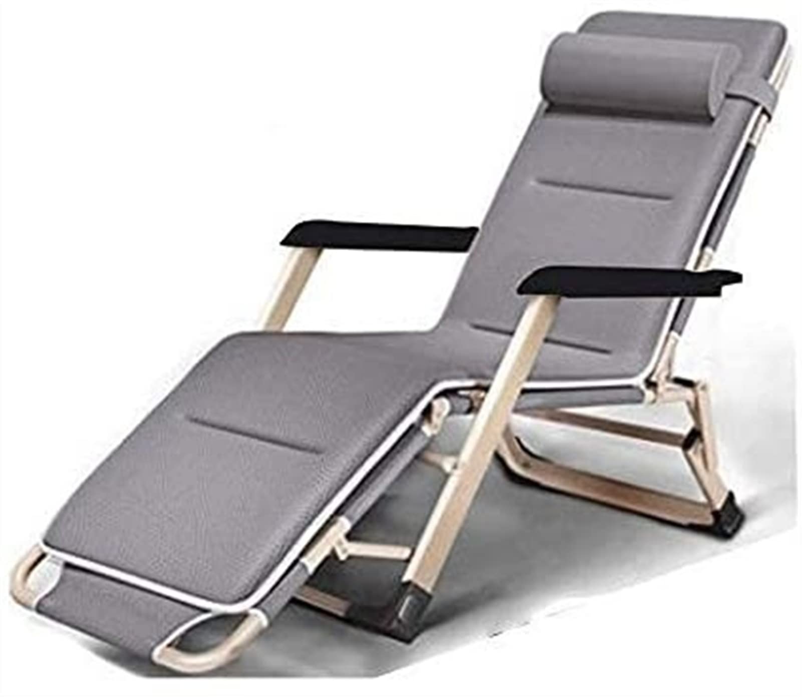 Bain de soleil pliant réglable avec coussin respirant pour soulager le dos au jardin