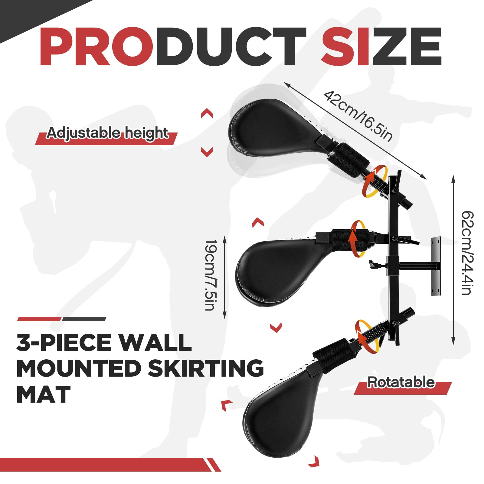 Seenelling Taekwondo Kick Pads Boxing Pads Taekwondo Karate Sparring Gear Boxing Paddles Kicking Targets Martial Arts Training Equipment with Mounting Bracket for Youth Men