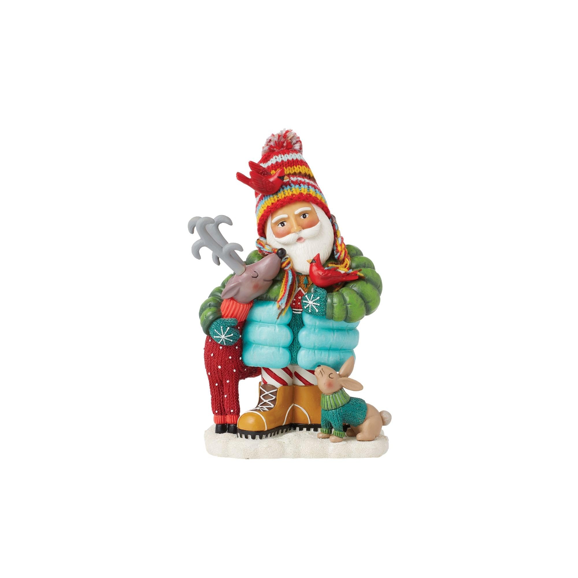 Enesco Figurine de Père Noël Confortable et Chaude – Collection Artist Gallery – Couleurs Chaudes (Marron, Rouge, Orange) – Père Noël – Figurine