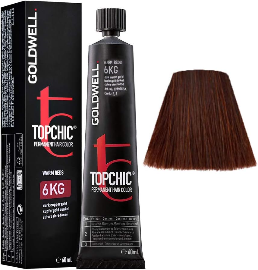 Goldwell Topchic TB Permanent Hair Colour, 6Kg Dark Copper Gold, 60 ml