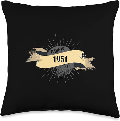 Sailor Nostalgia Gifts Made in 1951 Birthday Vintage Retro Throw Pillow, 16x16, Multicolor