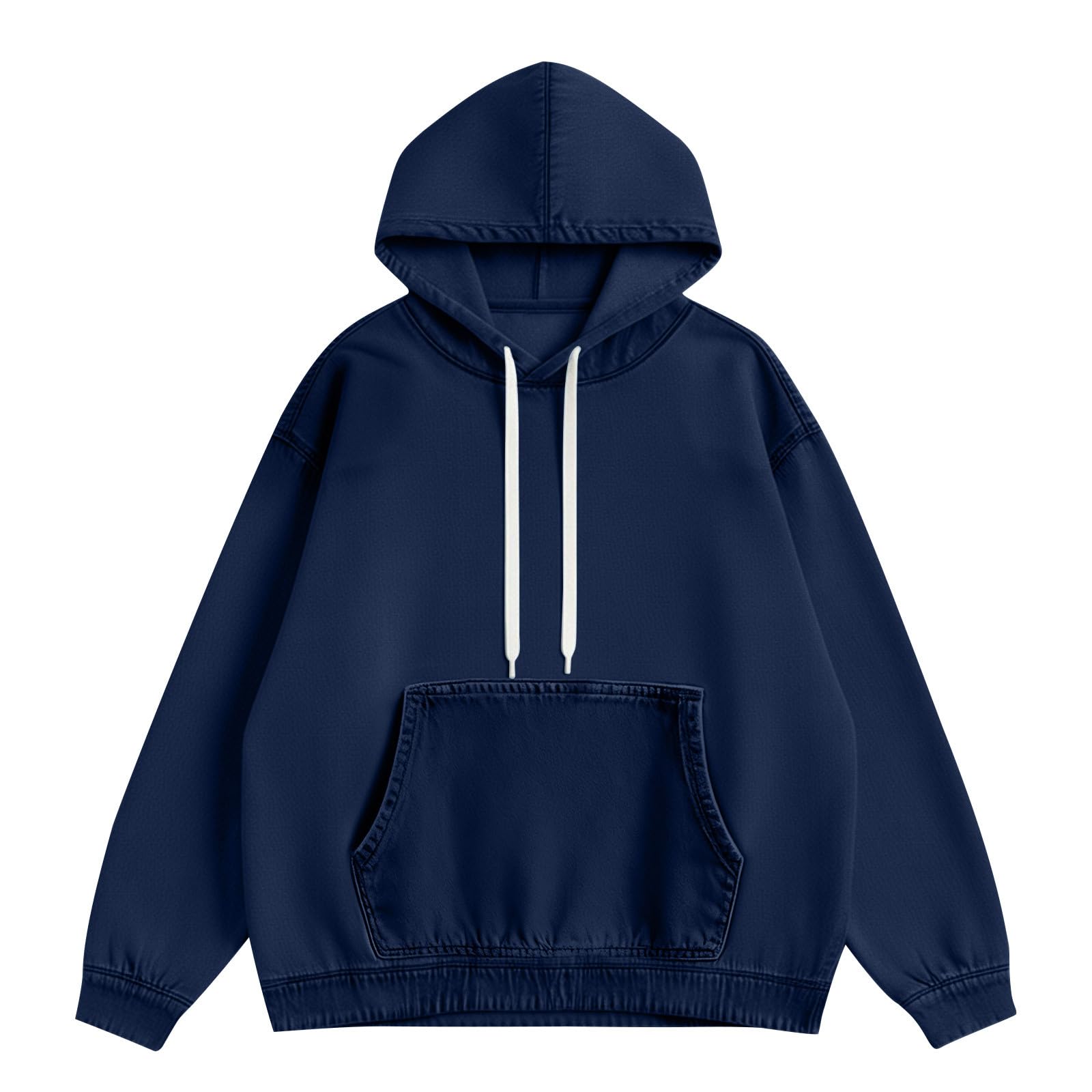 Generico Felpa Leggera Donna Felpa in Cotone Tinta Unita Caldo e Morbido Felpe Sportiva con Cappuccio Pullover da Invernale con Coulisse Classico e Comodo Sweatshirt Leggero per Fitness Jogging