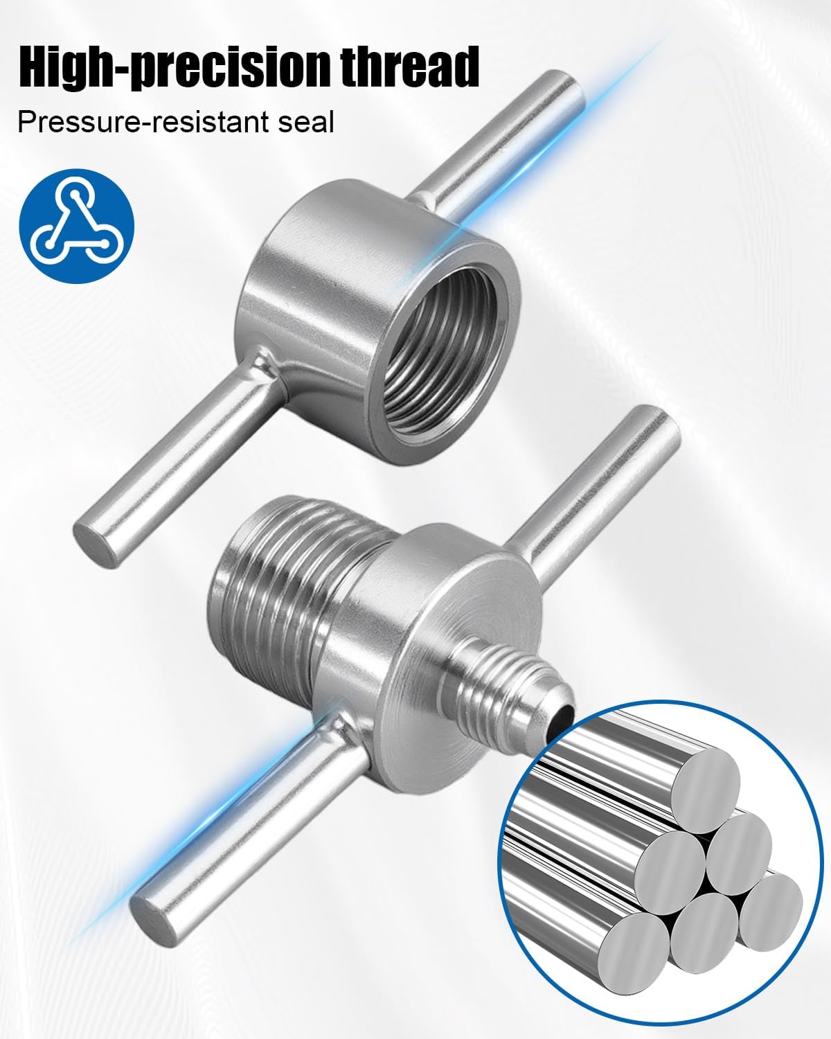 12458 HVAC Process Tube Adapter Kit Fit for 3/16" 1/4" 5/16" 3/8" Copper