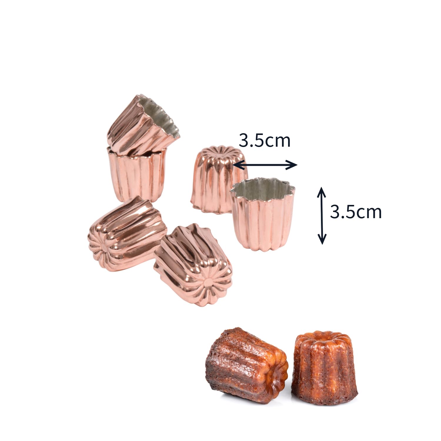 Amazon.com: Patisse 43016 Copper 35 mm Cannelé Moulds Pack of 6