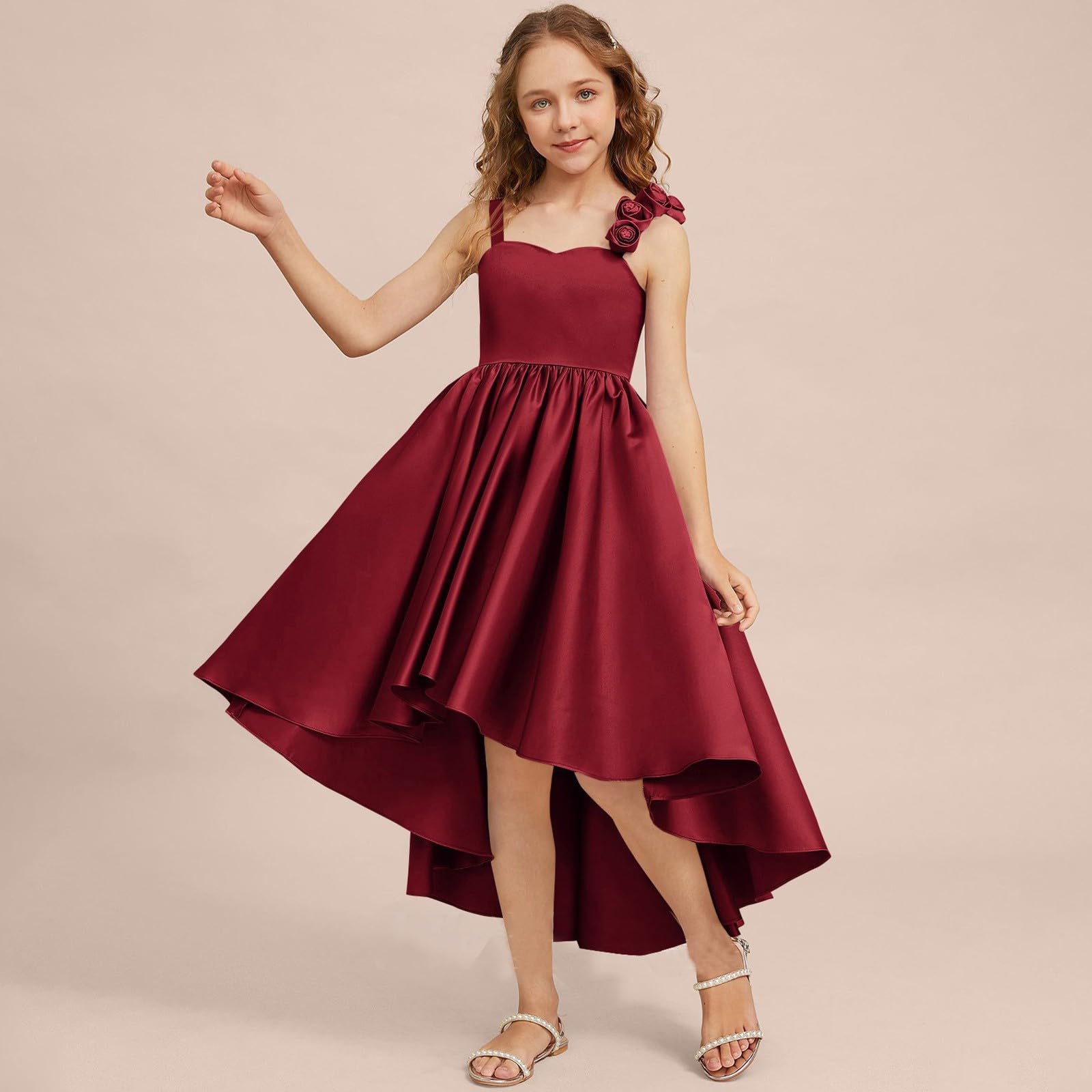Kleid Mädchen Festlich Sommer Ärmellos Rüschen Prinzessin Kleider Kinder A-Linie Abschlusskleid Hochzeit Blumenmädchenkleider Elegant Geburtstag Abendkleider Chiffon Sommerkleid