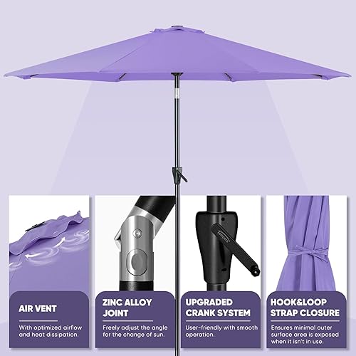 Miniatura 86 de Tempera Patio Market Outdoor Table Umbrella with Push Button Tilt and Crank,Large Sun Umbrella with Sturdy Pole&Fade resistant canopy,Easy to set