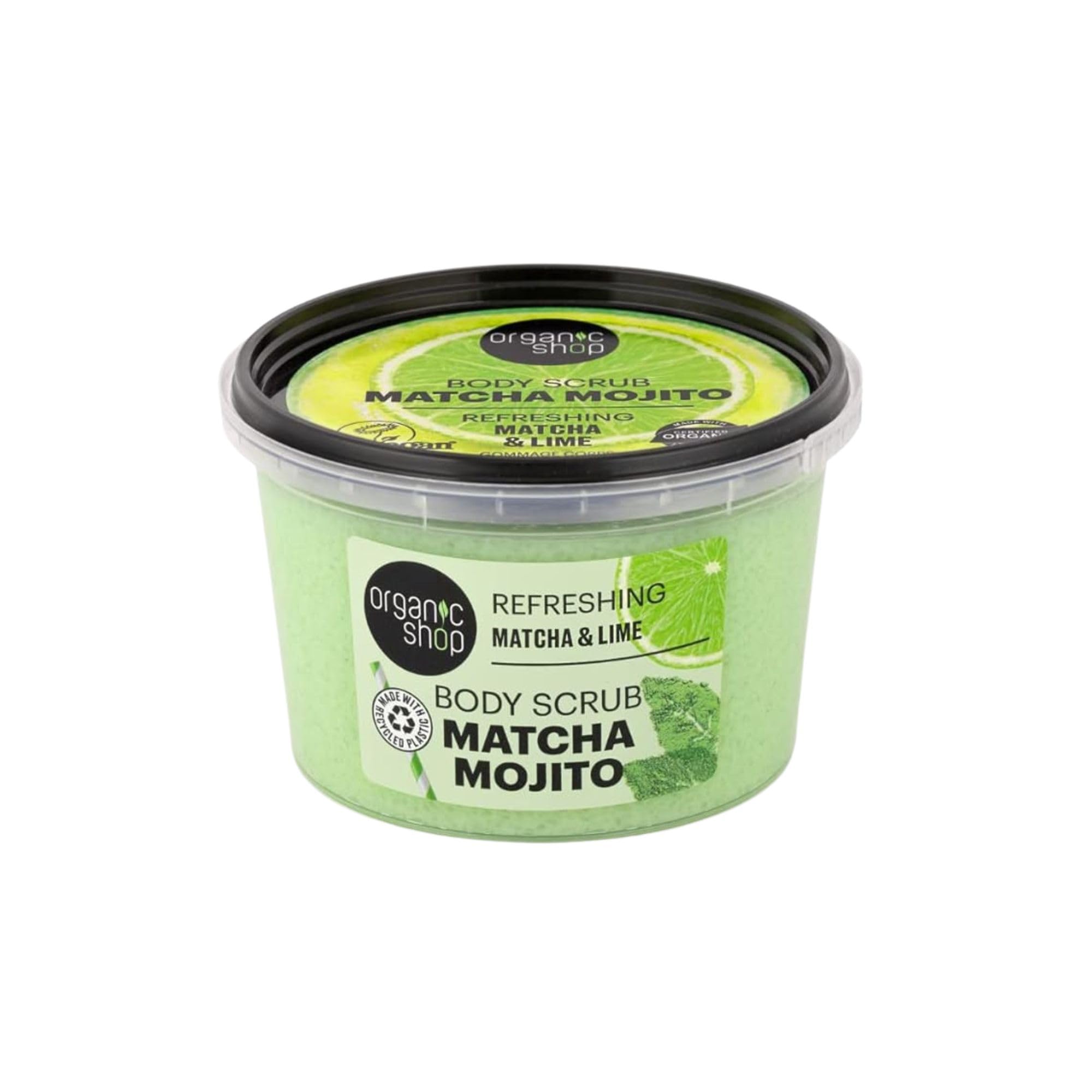 Organic Shop 250ml Body Scrub Refreshing Matcha Mojito Matcha & Lime