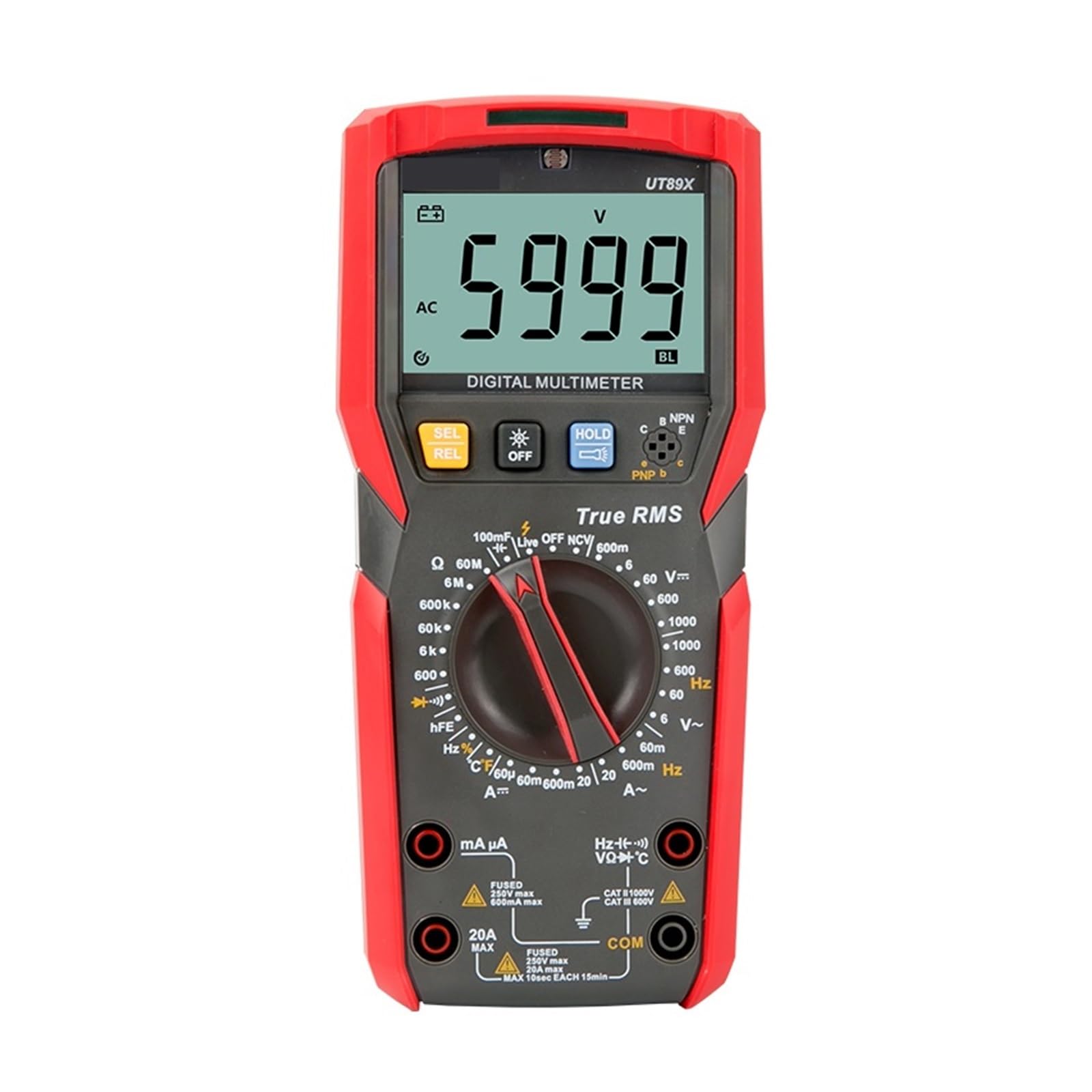 Multimetro Tester Digitale Professionale Polimetro AC DC Voltmetro Amperometro Elettricista Multimetro(89X)