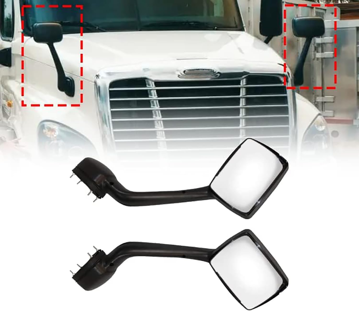 Truck Black Hood Mirrors Pair Hood Mirrors Fit for KENWORTH