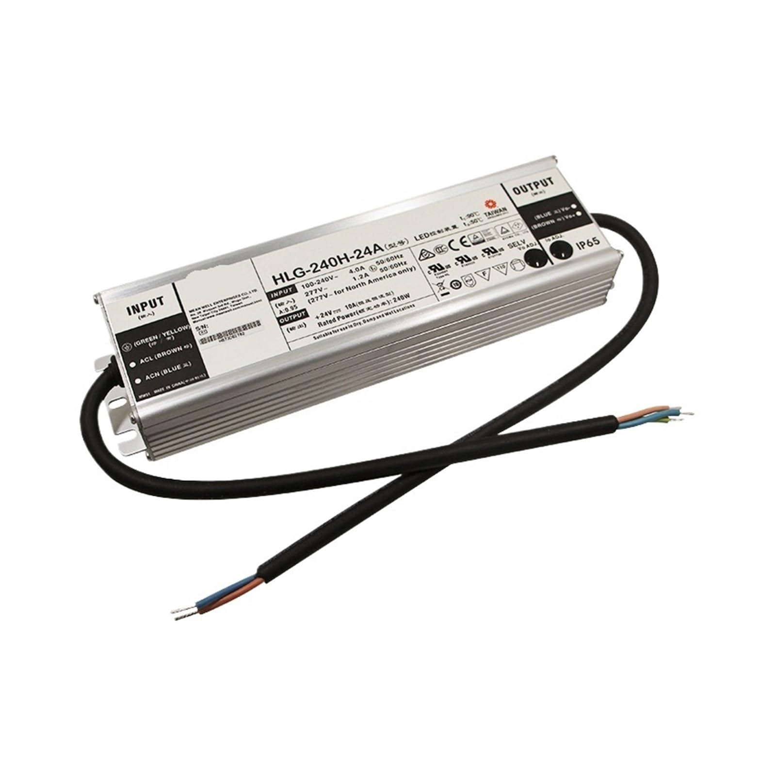 CLEUFWKO HLG-240H-24A Driver IP67 240W 24V DC Single Output Adjustable Switching Power Supply