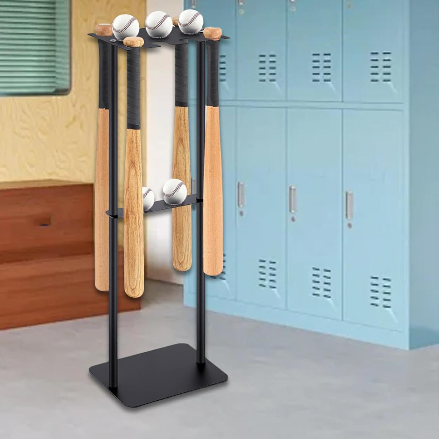 Baseball Holder 8 Bats Space Saving Vertical Multifunctional Organizer