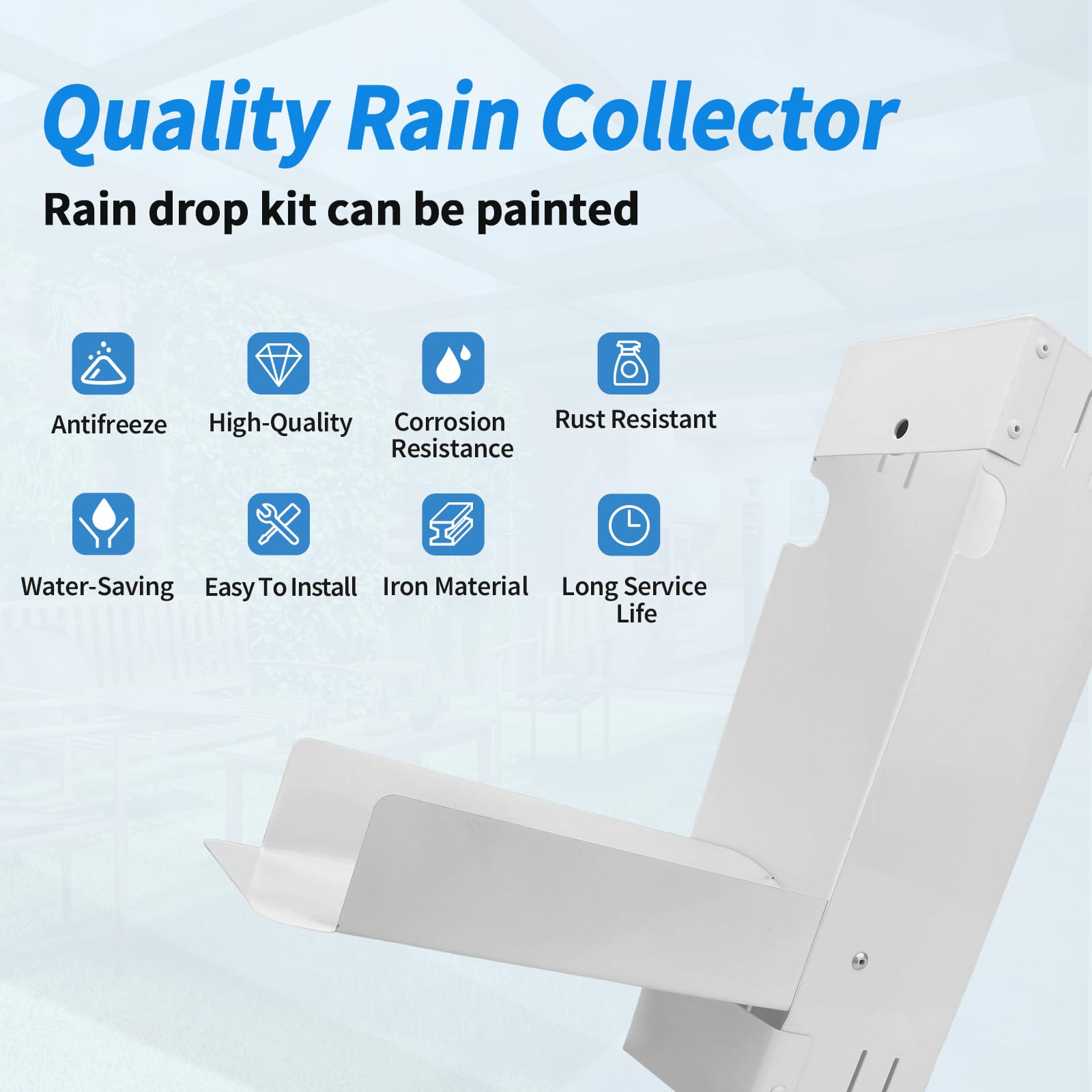 Sistema de recolección de agua de lluvia, colador de agua de lluvia de acero inoxidable para bajante estándar de 3 x 4 pulgadas, sistema de recogida de desviador de barril de lluvia