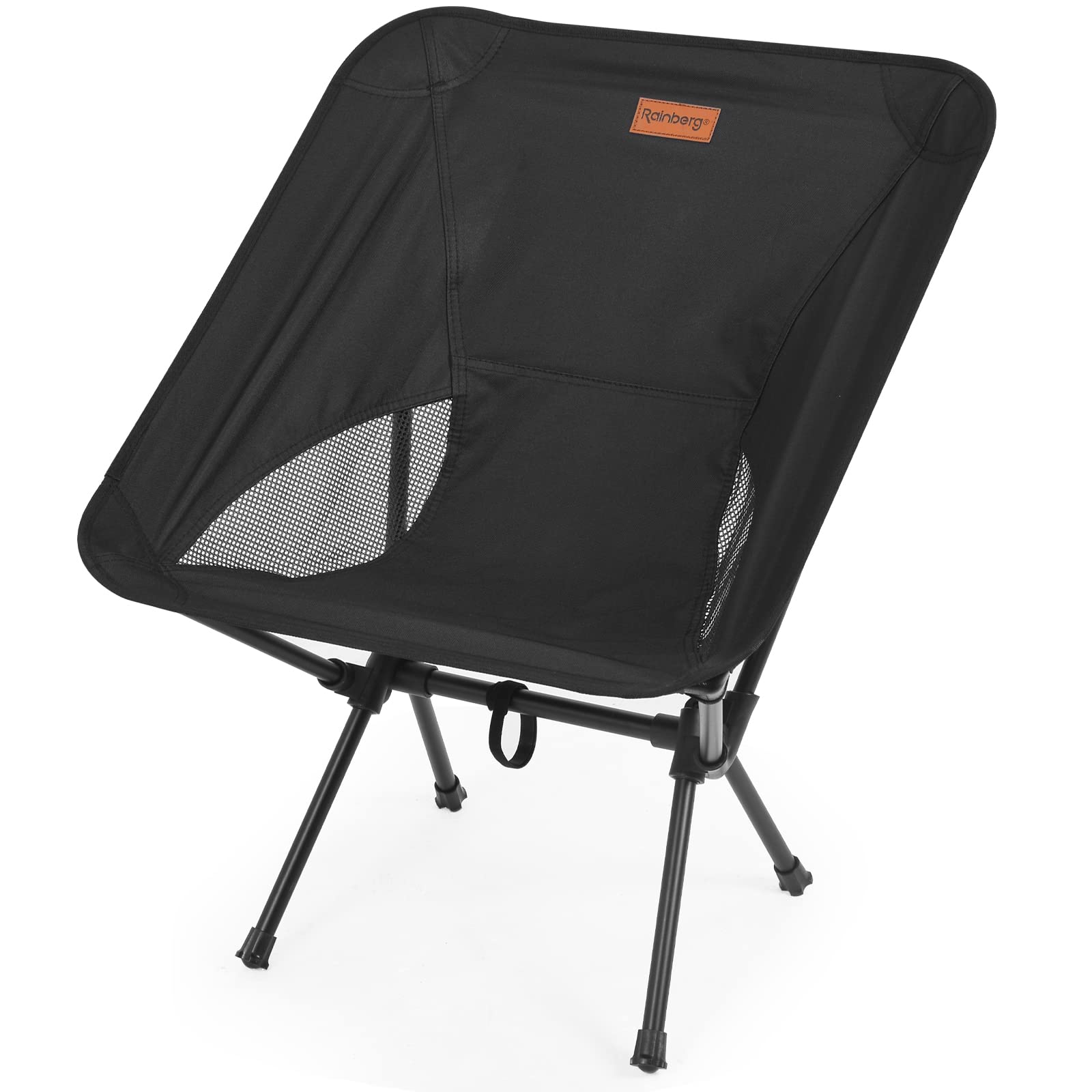 Rainberg Ultra Lightweight Camping Chair, Folding Chair, Camping Chairs for Adults, Foldable Garden Outdoor Picnic BBQ Chairs. (Pack of 1, Black)