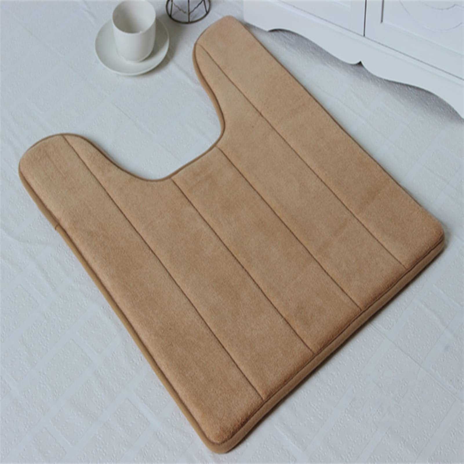 Soft U-Shaped Bathroom Rug Memory Foam Bath Mat Non Slip Water Absorption Dry Fast Toilet Mat Bathroom Floor