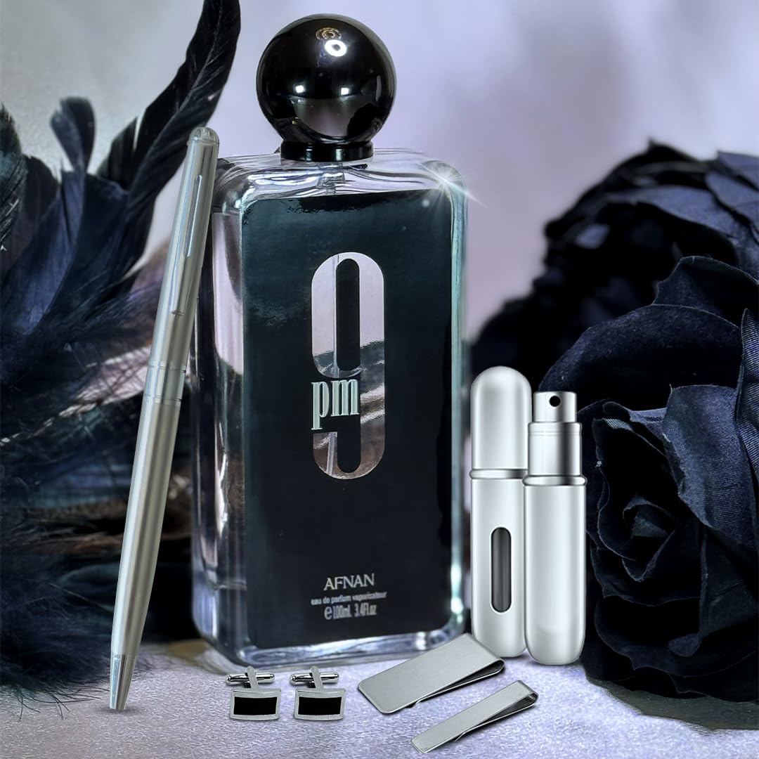 Men's Luxe Cologne Gift Set : Afnan 9pm Eau De Parfum with 1 Empty