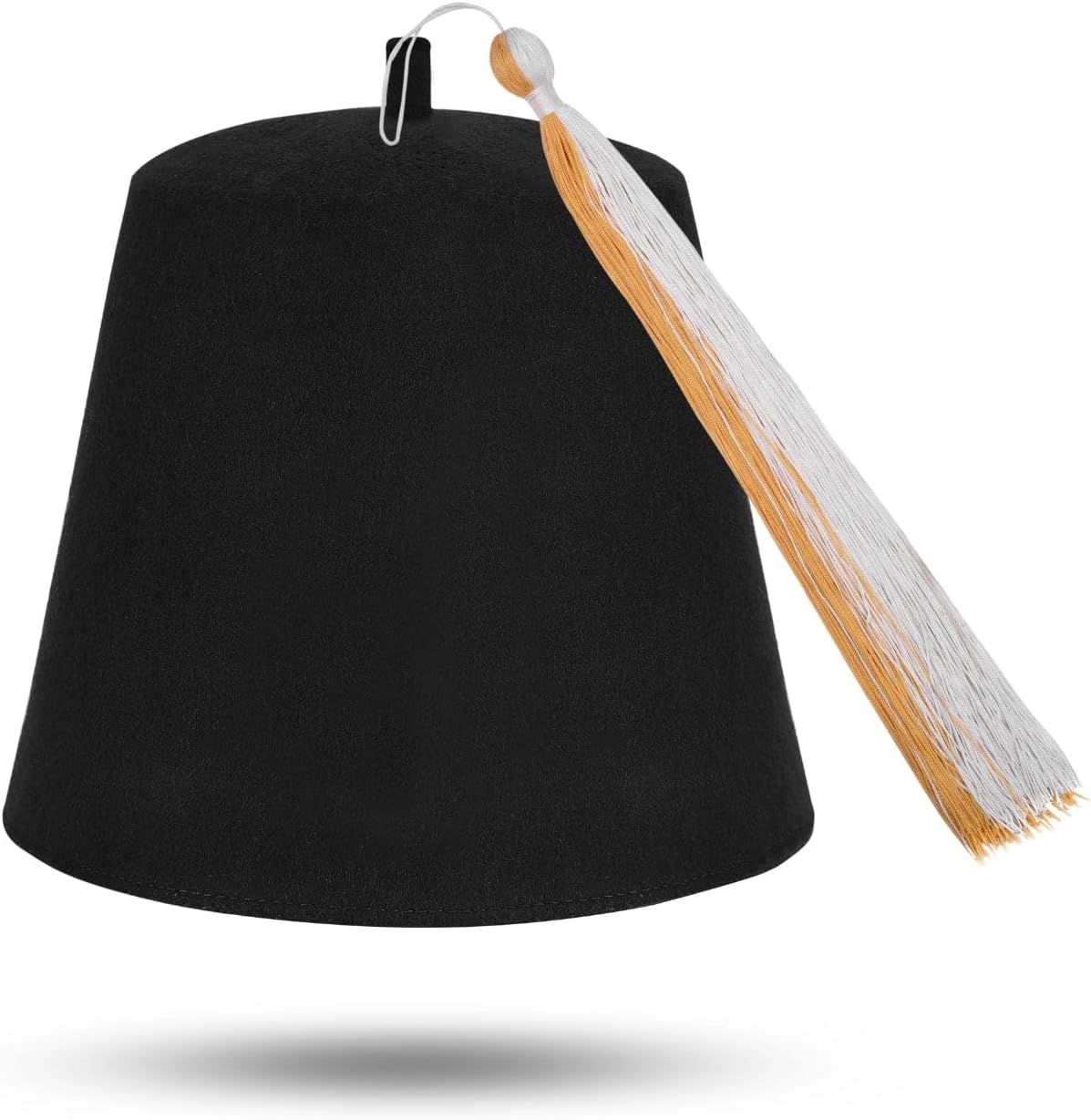 BRICKS MASONS Masonic Plain Fez Hat - Black Wool with Various Tassel Colors