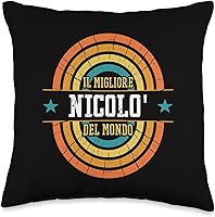 Vista 4 de Nicolo Nome Shirts & Gifts The World's Best Funny Name Nicolo - Almohada de 18 x 18 pulgadas, multicolor