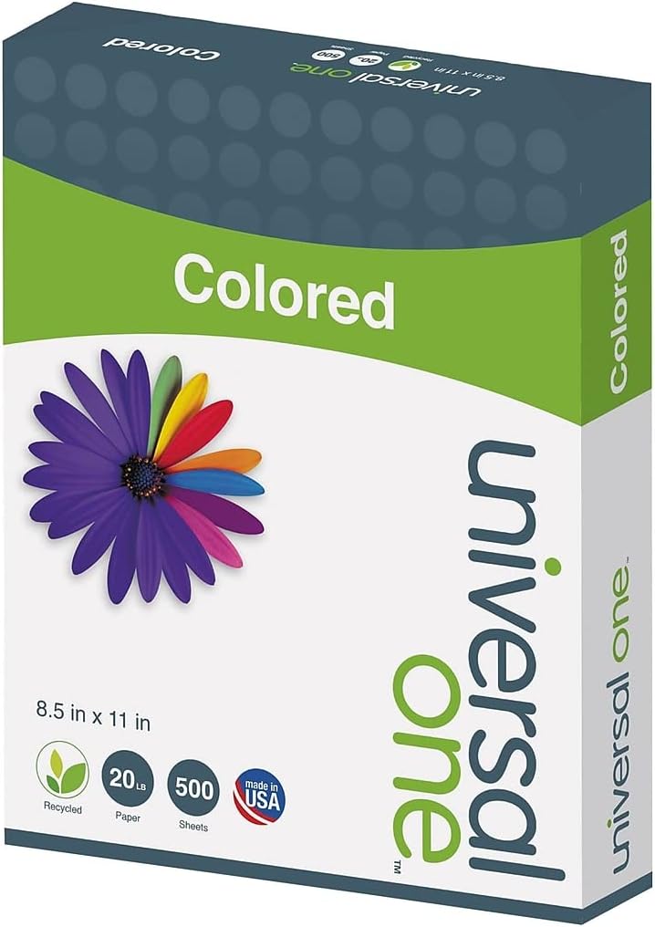 Universal 11204 Colored Paper, 20lb, 8-1/2 x 11, Pink, 500 Sheets/Ream
