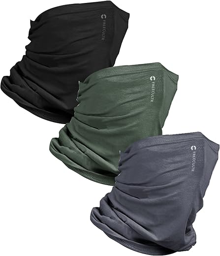 FREECULTR Unisex Plain Bamboo Bandana Anti Microbial Multipurpose Headband Cloth Face Mask for Dust and Sun Protection
