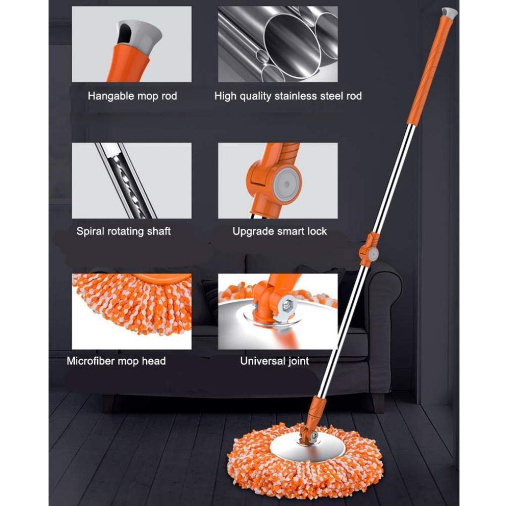Ensemble vadrouille et Seau à Manche télescopique : nettoyez Les Carreaux sans Effort avec Fonction de Lavage à la Main et Drainage gratuits Vision
