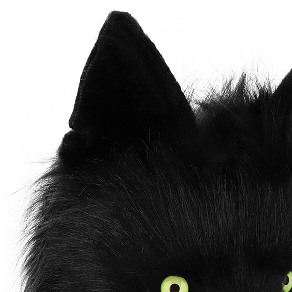Pluszowa maska z głową zwierzęcia, wilk lub pies, sztuczne futro, maska na Halloween, maskaradę, cosplay, akcesoria do przebrania dla dorosłych