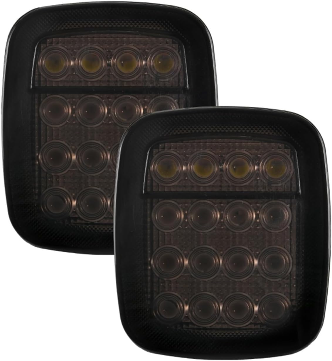 Car tail light 2 Pieces Tail Light Assembly Brake For Reverse Turn For Signal Light For Jeep For Wrangler CJ TJ YJ(Black,With turn)