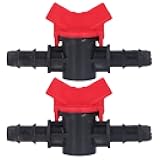 2Pcs Flow Control Valve Water Straight Union ABS Material Valve Fitting (12MM Flow Regulator)
